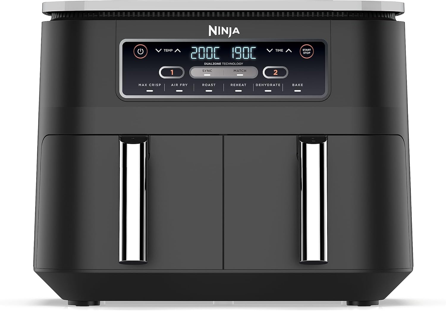 Ninja Foodi Dual Zone Digitale Airfryer, 2 Laden, Olievrij, Zwart AF300EU