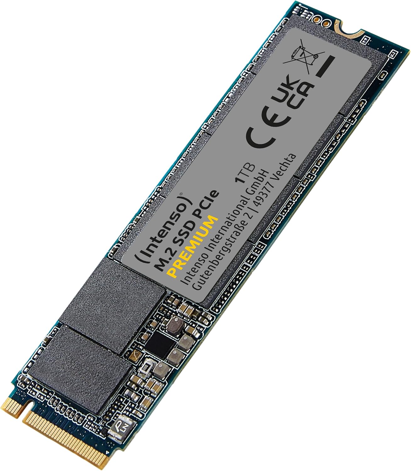 Intenso 1TB M.2 SSD PCIe Premium, tot 2100 MB/s, (PCI Express Gen.3x4 NVMe 1.3, Solid State Drive)