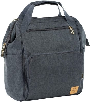 LÄSSIG 1103010222 Glam Goldie Backpack, Baby Luierrugzak/Luiertas, Inclusief Wikkelaccessoires, Antraciet, 30 x 16.99 x 35.99 cm