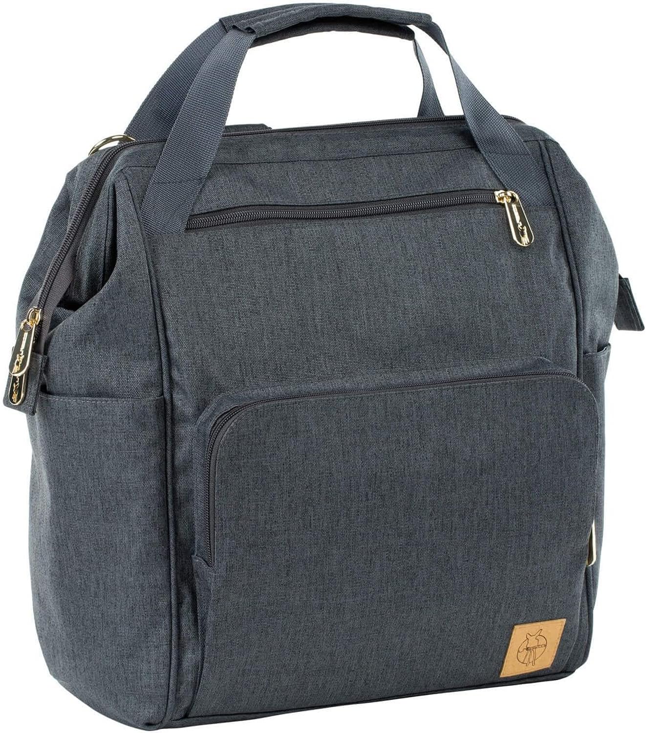 LÄSSIG 1103010222 Glam Goldie Backpack, Baby Luierrugzak/Luiertas, Inclusief Wikkelaccessoires, Antraciet, 30 x 16.99 x 35.99 cm
