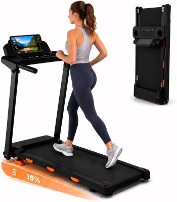 Opvouwbare Loopband voor Thuis met 15% Helling – Walking Pad met 12 km/u, 3-Staps Handmatige Helling, 3.0 HP Motor, LED Display, tot 159 kg Belastbaar, voor Wandelen, Joggen en Hardlopen