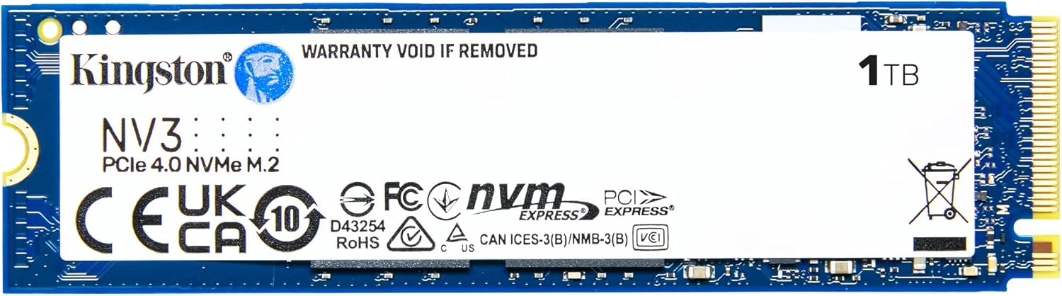 Kingston NV3 NVMe PCIe 4.0 Interne SSD 1TB M.2 2280-SNV3S/1000G