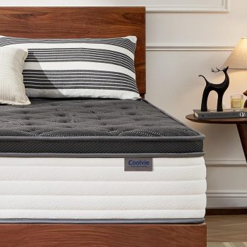 Coolvie 90 x 190 cm, hoogte 25 cm, orthopedisch en ergonomisch comfortschuimmatras met 7 zones, hardheidsgraad 3 en 4, pocketvering met bewegingsisolatie, Oeko-Tex gecertificeerd