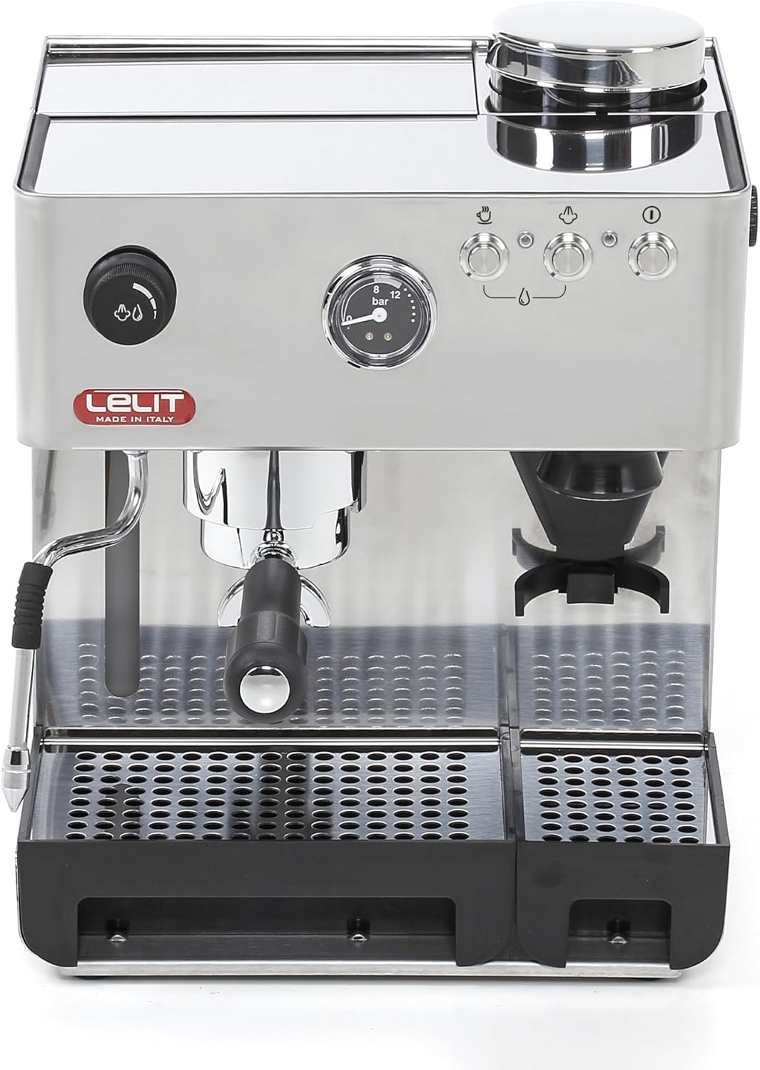 LELIT Anita Koffiemachine - Met Melkopschuimer & Ingebouwde Molen - 2,7 liter - PL042EMI-2G80 - Gepolijst Roestvrij Staal