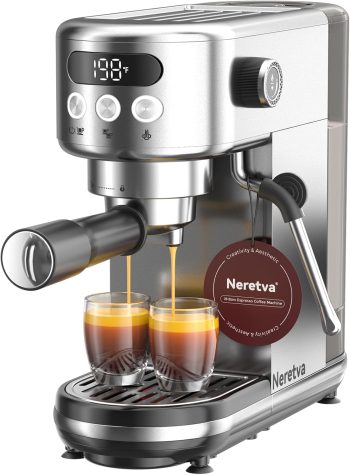 Neretva 20 bar koffiezetapparaat, compact, roestvrij staal