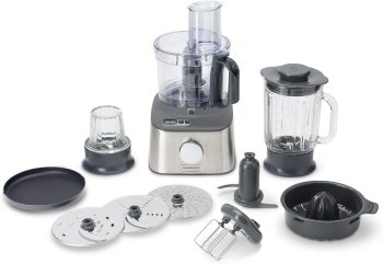 Kenwood Multipro Compact+ FDM313SS, 2,1 Liter, ingebouwde weegschaal, roestvrijstale accessoires, 3 snijschijven en 6 andere accessoires, 800 Watt, metalen behuizing, zilver