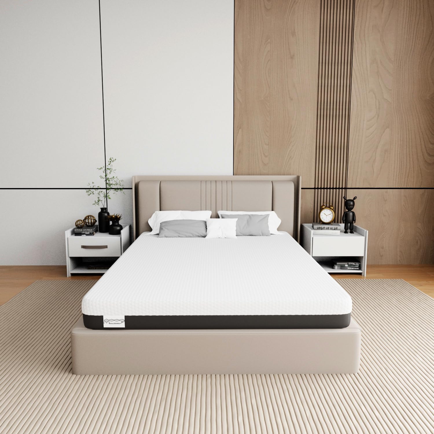 Matras voor tweepersoonsbed, 140 x 200 cm, 16 cm hoog, koudschuim, 7 zones, H2 en H3, traagschuim, hoog ademend vermogen en ondersteuning
