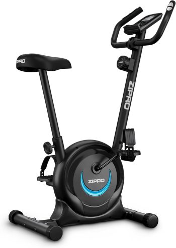 ZIPRO Ergometer hometrainer fiets met 8-traps magneetweerstand, smartphonehouder, lcd-monitor, verstelbaar zadel, hometrainer fiets voor cardiotraining thuis, lichte fitnessfiets