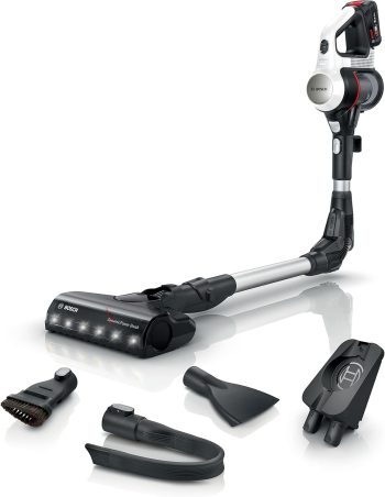 Bosch, snoerloze steelstofzuiger, Unlimited 7, FlexTube, 3.0Ah accu, licht gewicht, accessoires, LED-verlichting, wit, BBS711W