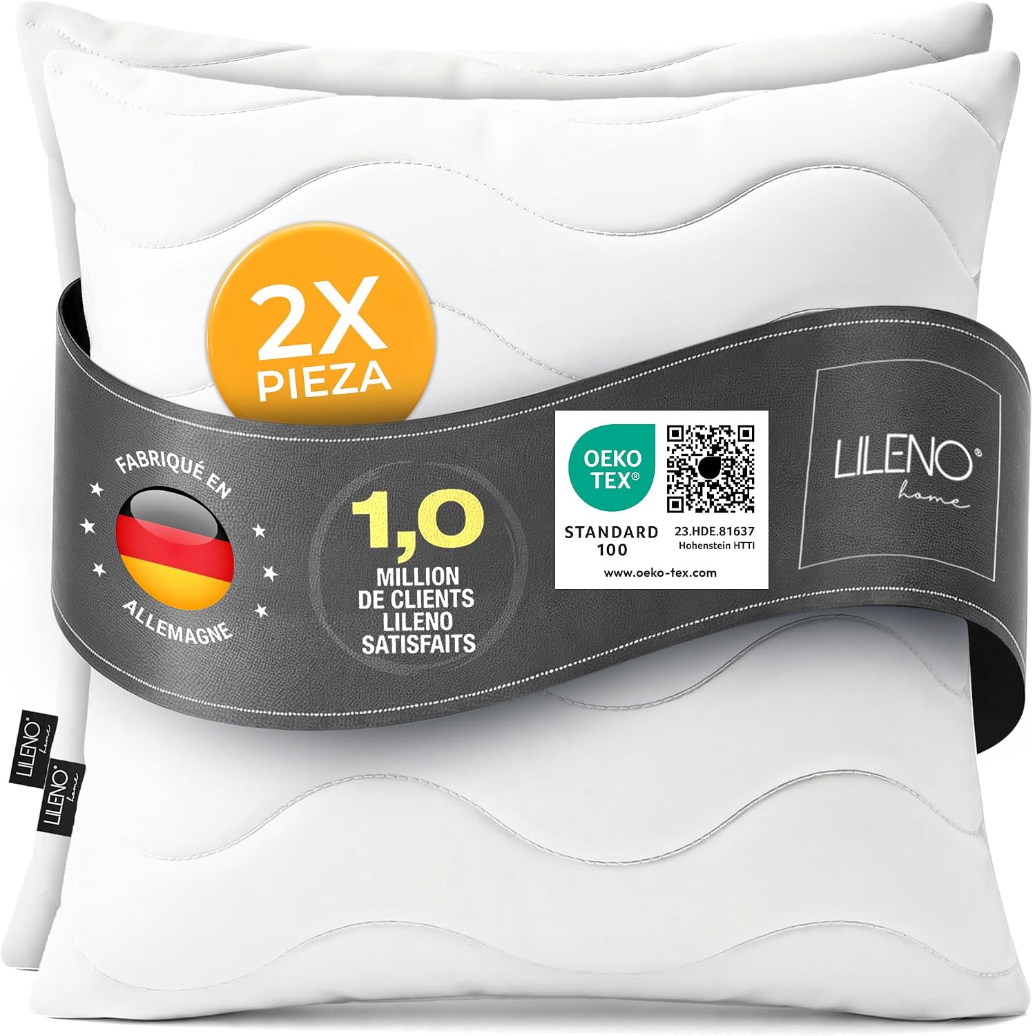 LILENO Home Kussenvulling, 40 x 40 cm, set van 2, met ritssluitingen voor pasvorm, voor bank, bed en decoratie, wasbaar tot 95 °C