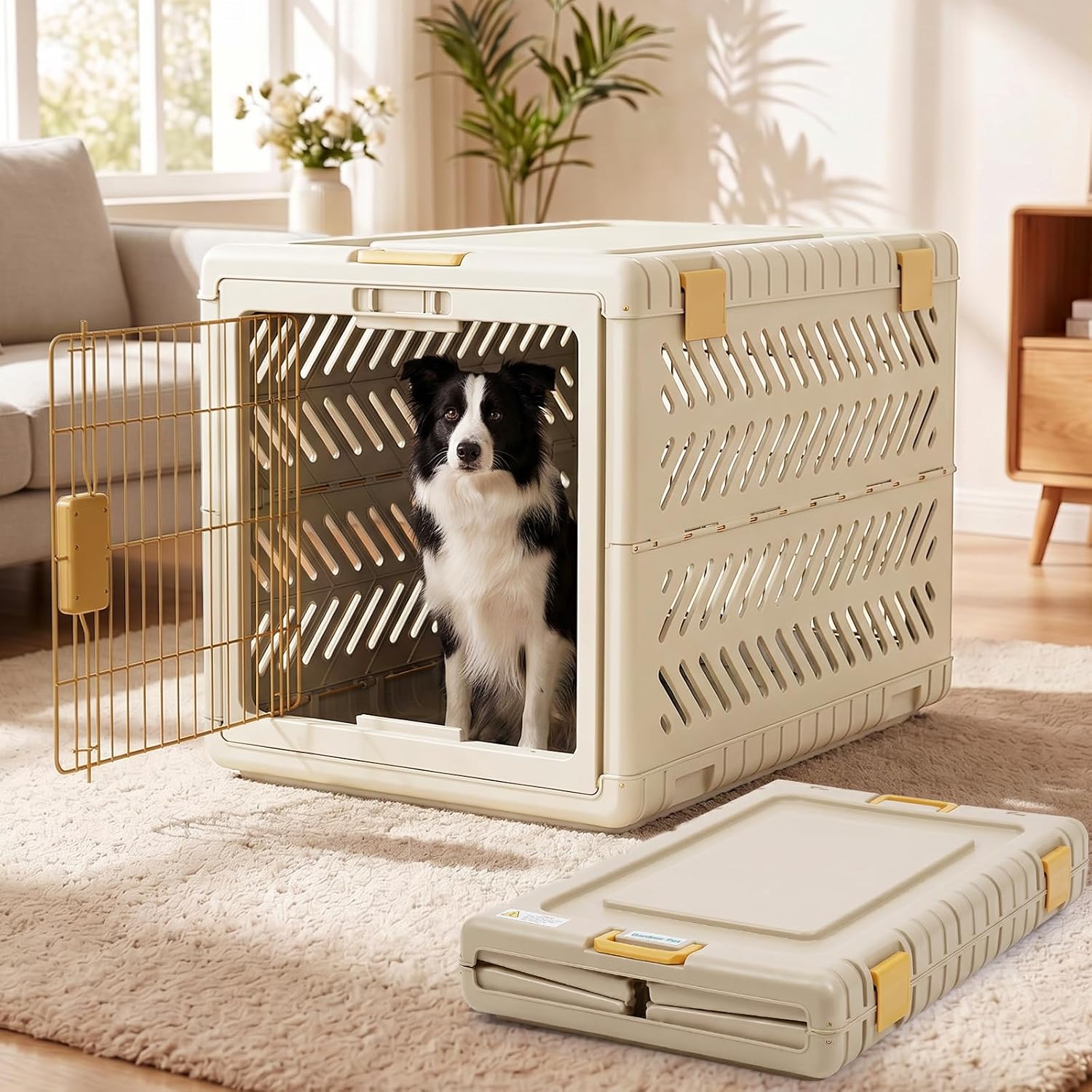 Gardner Pet Opvouwbare transportbox voor honden, extra groot, 92 x 58 x 65 cm, bruin