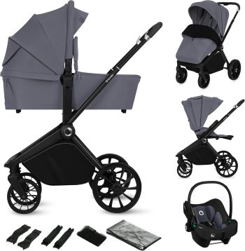 LIONELO Mika Plus 3-in-1 Kinderwagen, Reiswieg, Buggy & i-Size Autostoel