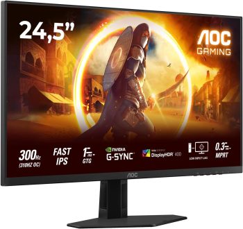 AOC Gaming monitor 25G4SRE 25 inch 310Hz Fast IPS paneel, 1ms GtG, HDR400, G-Sync compatibel, (1920x1080 HDMI 2X 2.0 DP 1x 1.4) zwart