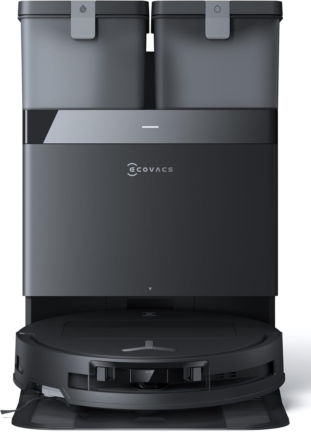 ECOVACS DEEBOT T50 OMNI Gen2-robotstofzuiger en -dweil, 25.000 Pa, ZeroTangle 3.0, AIVI 3D 2.0, alles-in-één OMNI-station, dweil voor 75°C-water, ultradun - 81 mm, Zwart