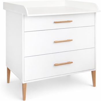 ATB Luiercommode ILA - Luiertafel 101 x 85 x 75 cm - Complete Set Voor Babykamer - Functioneel Meubel - Comfortabele Baby Met Laden - Babytafel
