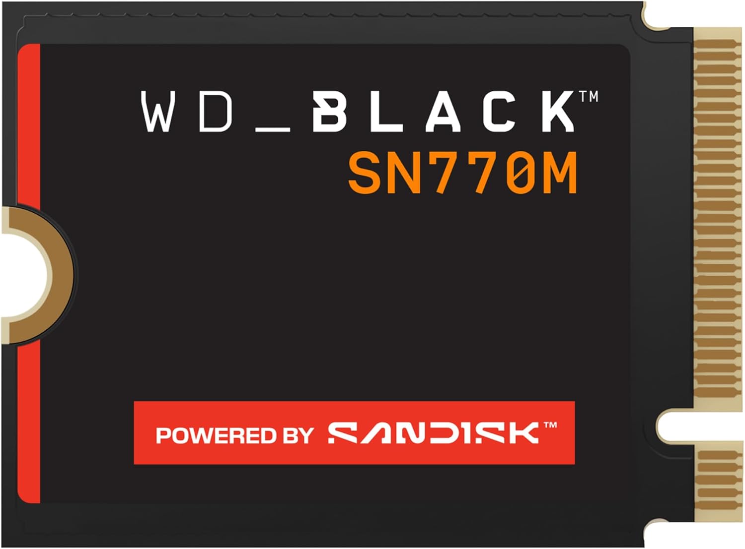 WD_BLACK SN770M 2TB M.2 2230 NVMe SSD (voor handheld gaming apparaten, laptops, Tot 5150 MB/s, TLC 3D NAND, Gewelidig voor de Asus ROG Ally, Steam Deck en Microsoft Surface) - POWERED BY SANDISK