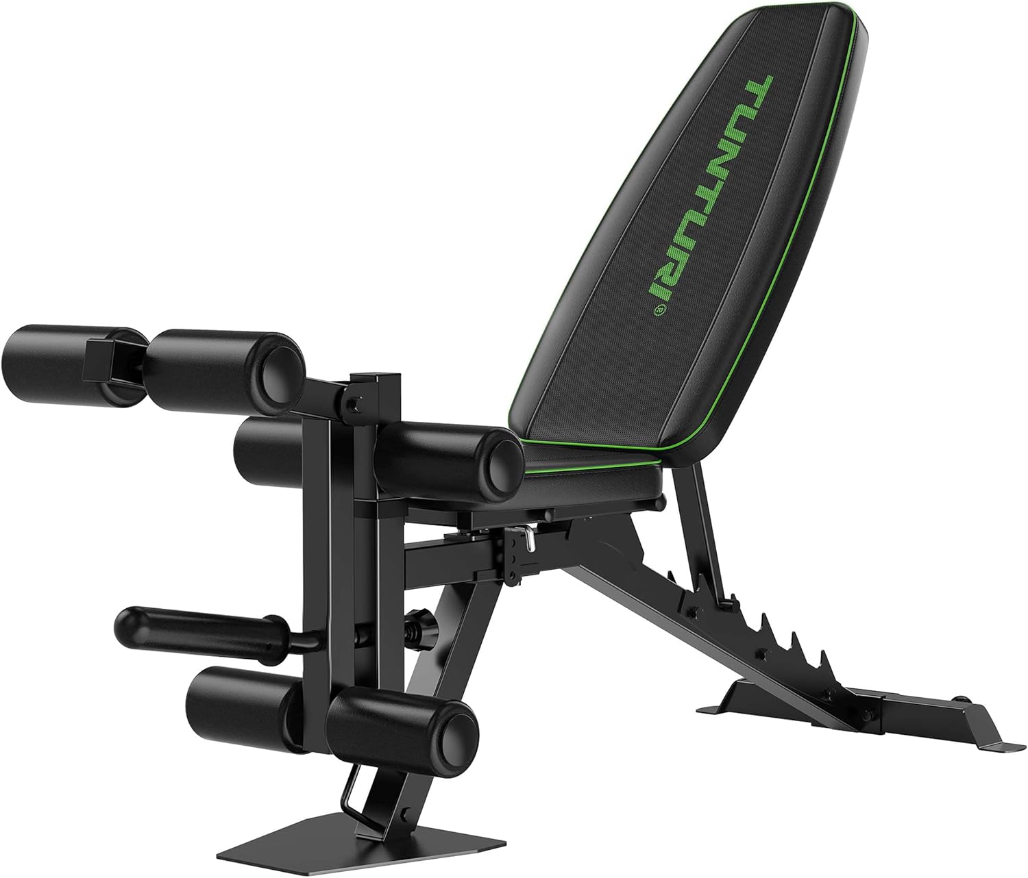 Tunturi Halterbank, verstelbare fitnessbank, inklapbare trainingsbank, buiktrainer