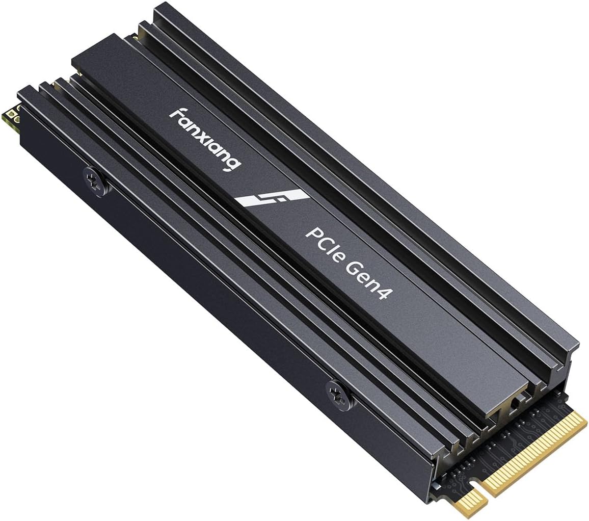 fanxiang 1 TB NVMe interne gaming SSD voor PS5 met koellichaam, tot 7000 MB/s M.2 SSD PCIe Gen 4 SSD-opslaguitbreiding compatibel met PS5, interne solid-state drive voor gamers, professionals en
