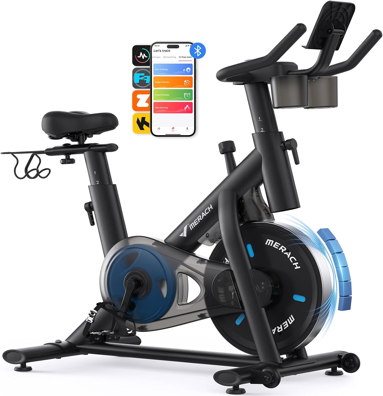 MERACH Hometrainer Fiets, Magnetische Weerstand met App