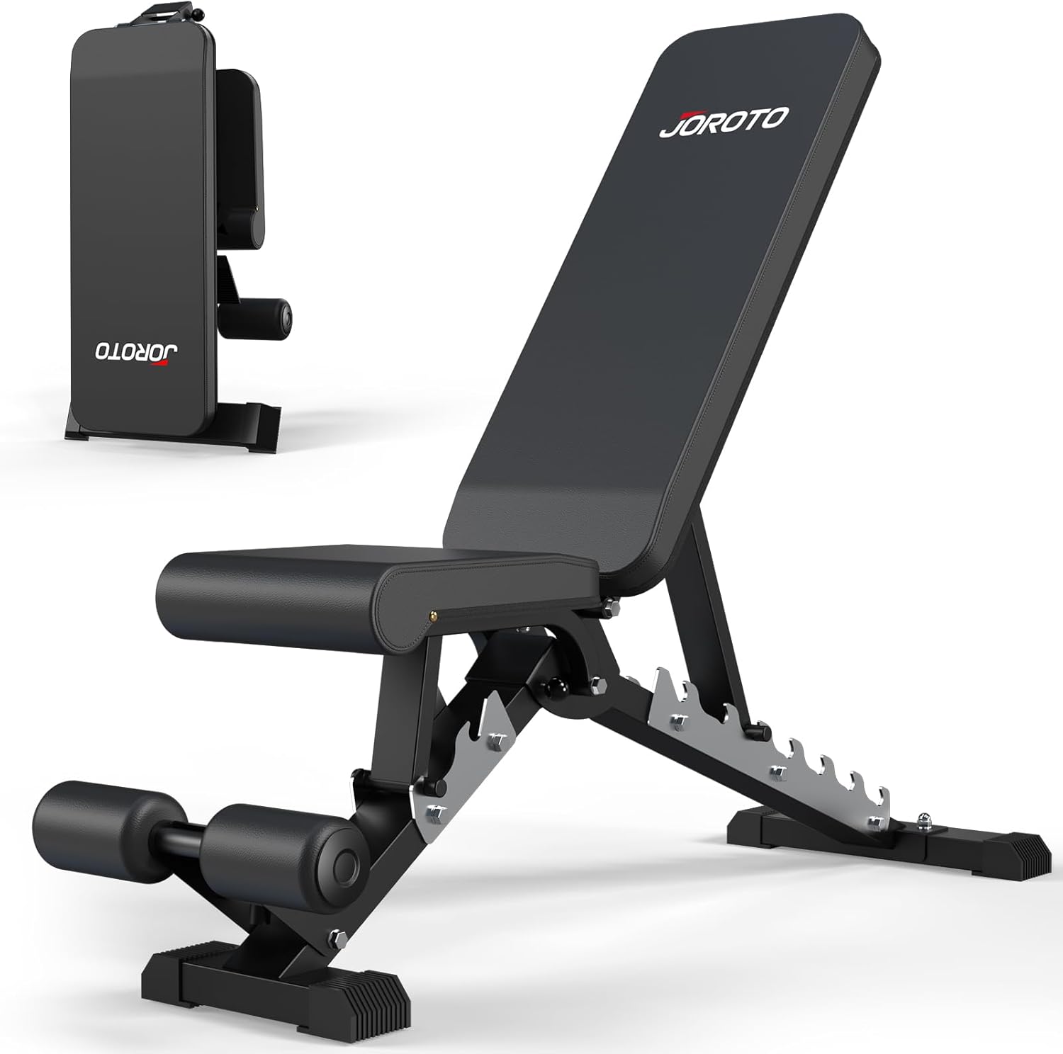 JOROTO MD60 Verstelbare halterbank, inklapbare trainingsbank, schuine bank met 1,5 mm verdikt staal, voor thuis