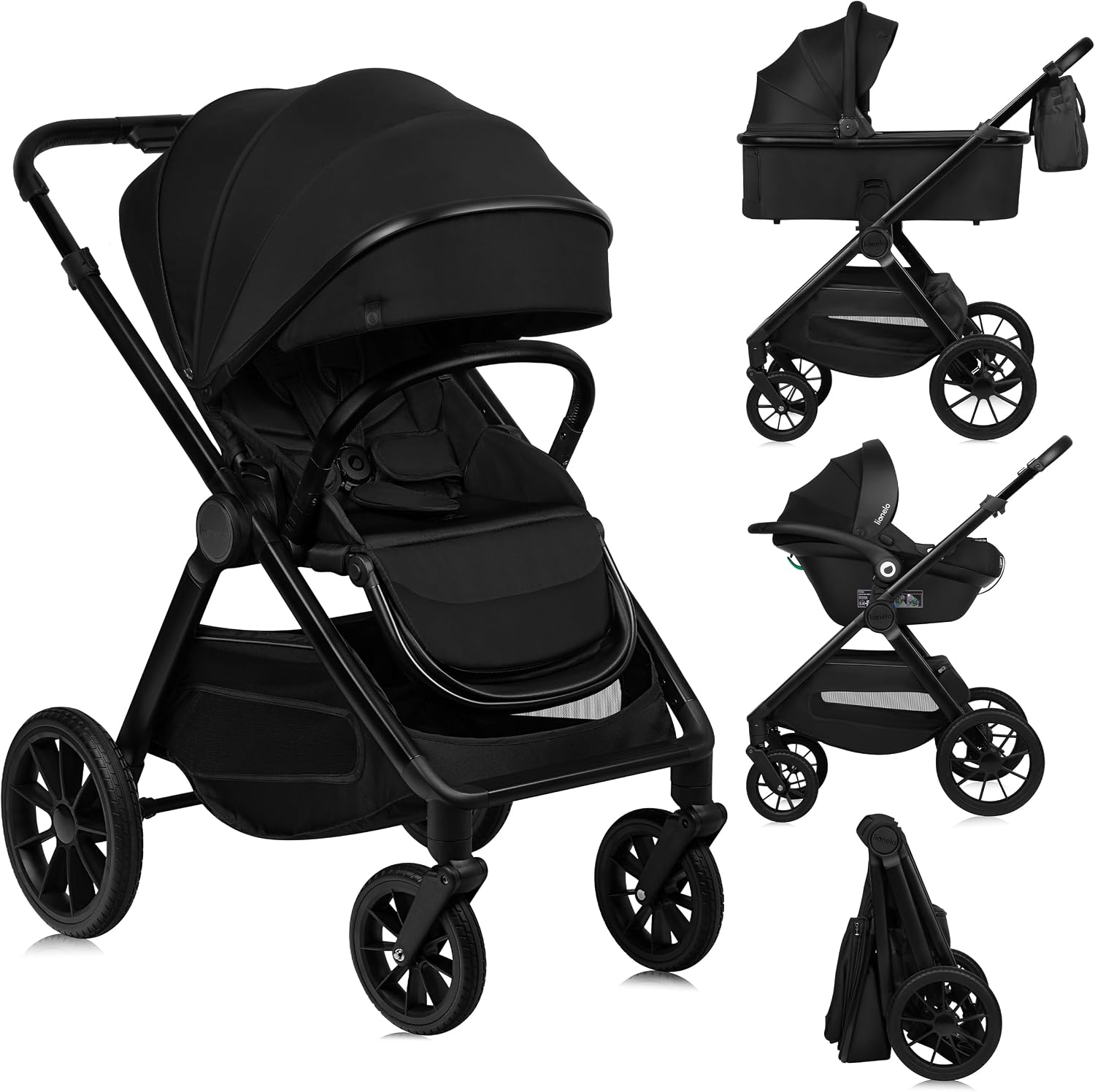 LIONELO Layla 3-in-1 Kinderwagen met Reiswieg Buggy & Autostoel i-Size