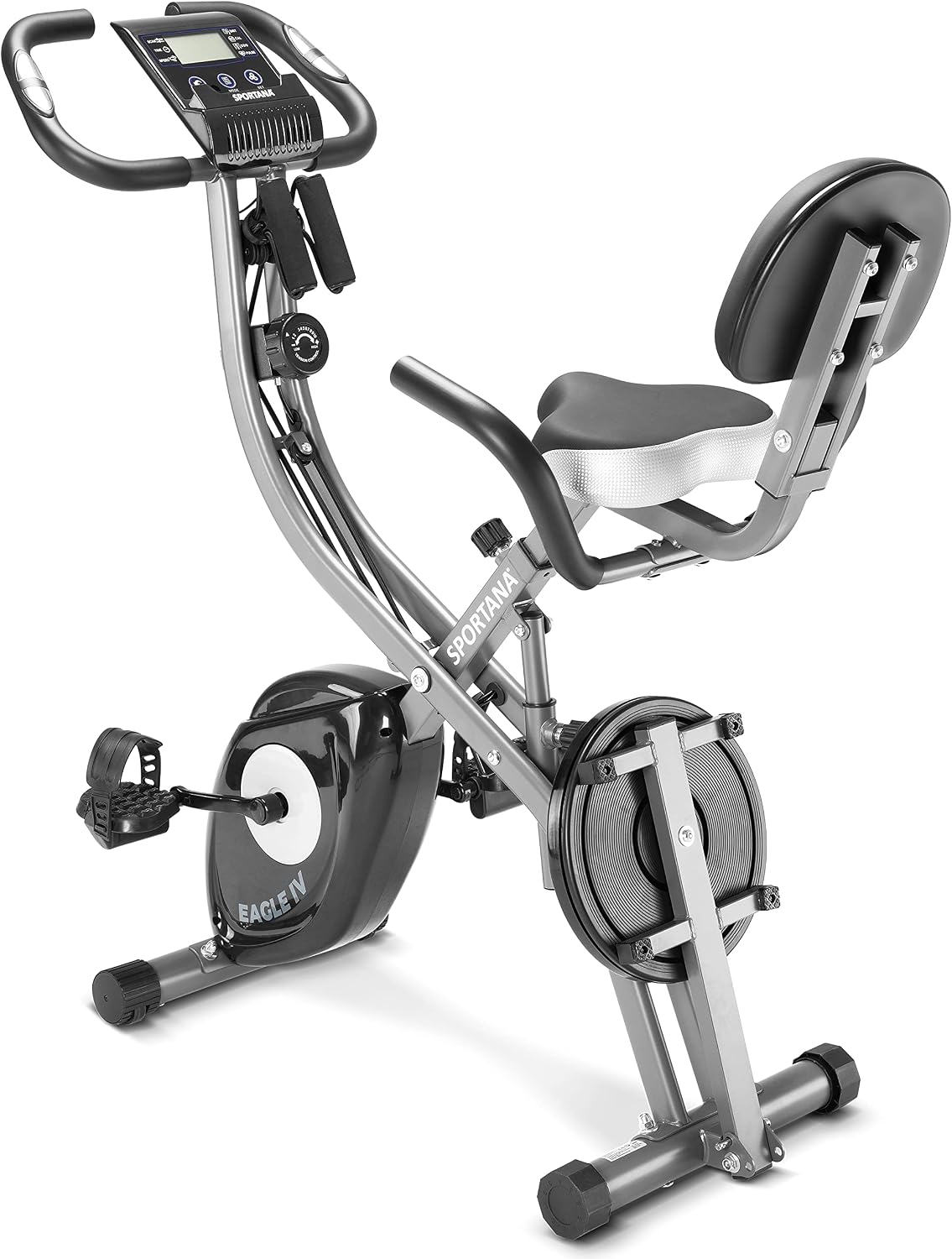Hometrainer Eagle 4 Inklapbaar 10 Niveaus Polssensors App Heuptrainer Rugleuning Fitness Bike Spinningfiets