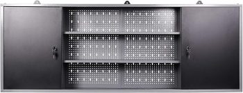 Ondis24 Gereedschapskast metaal, werkplaatskast 160x16x60 (H) cm, 2 afsluitbare deuren, hangkast met planken (antraciet)