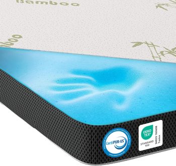MKS Gel Topper 180x200 cm - H3 matrastopper met 7 cm gel-memory foam - KomfortKissen matrasoplegger met 3D-luchtcirculatie - Visco-elastische matrasoplegger met afneembare bamboetijk