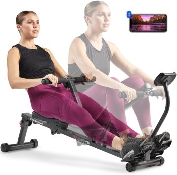 Sunny Health & Fitness Compacte verstelbare roeitrainer met 12 weerstandsniveaus voor complete lichaamstrainingen en optionele gratis SunnyFit App Verbeterde connectiviteit