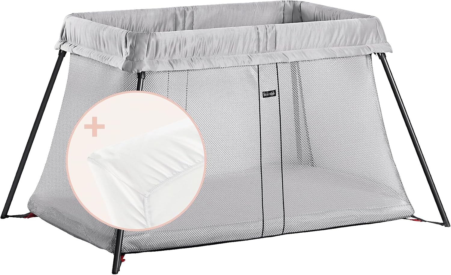BABYBJÖRN Reisbedje Light, Zilver met Matrasovertrek voor Reisbedje Light
