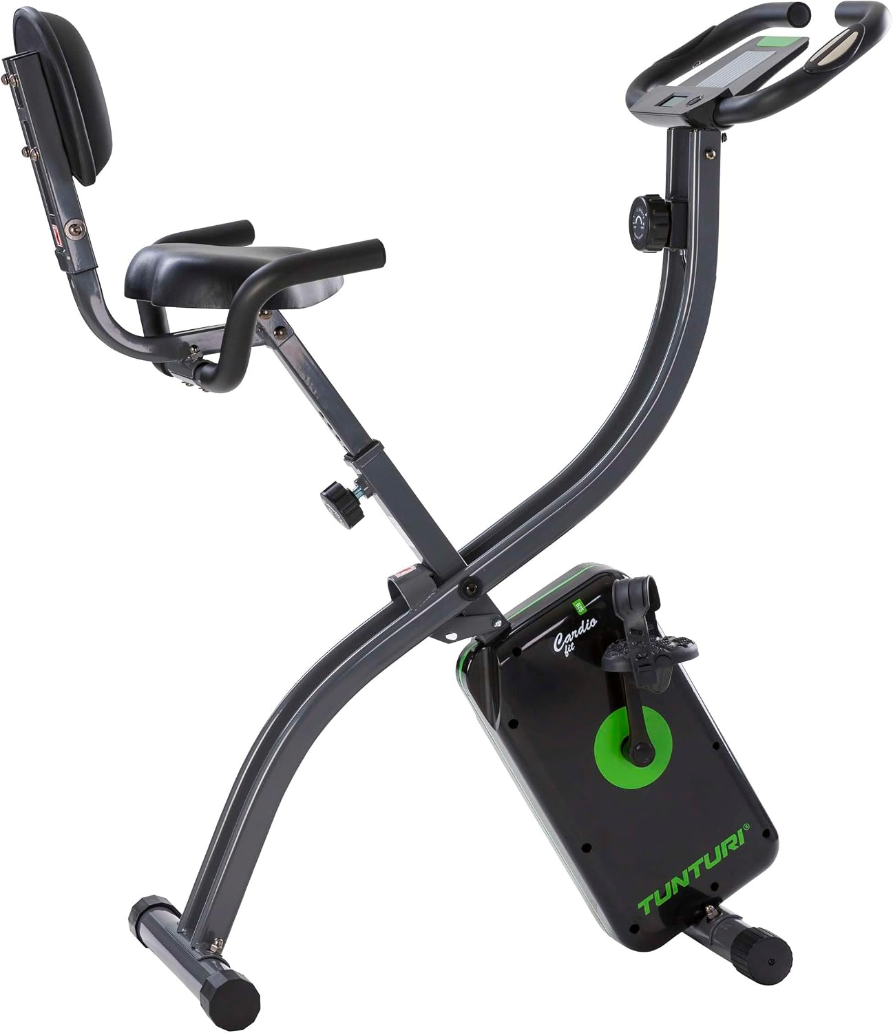 Tunturi Cardio Fit B25 X Bike - Hometrainer met rugleuning - Fitnessfiets opvouwbaar - 8 weerstandsniveaus - Tablethouder