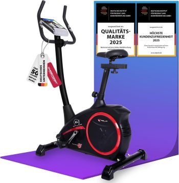 Christopeit Sport AL 2 Black Edition Hometrainer voor de fiets, 24 standen, 9 kg, magnetisch remsysteem, lcd-display, tot 150 kg