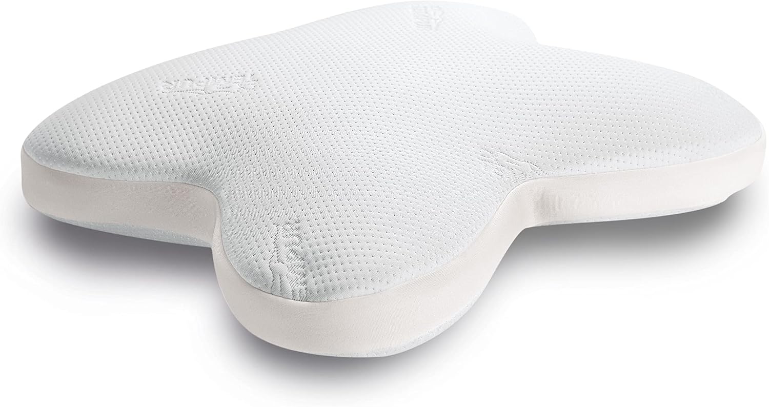 TEMPUR Ombracio hoofdkussen 60 x 50 x 10 cm, ergonomisch traagschuim slaapkussen voor buikslapers in vlindervorm, medium stevig gevoel