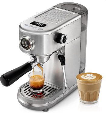 HIBREW H10B Espressomachine Programmeerbaar met Led-Display en Manometer