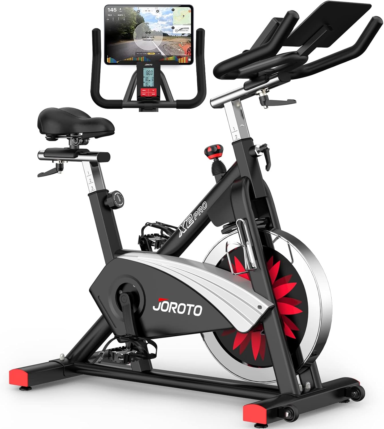JOROTO X2/X2PRO Bluetooth Home Exercise Bike Magnetic Belt Drive Indoor Bicycle with 18kg Flywheel, 160kg Weight Capacity