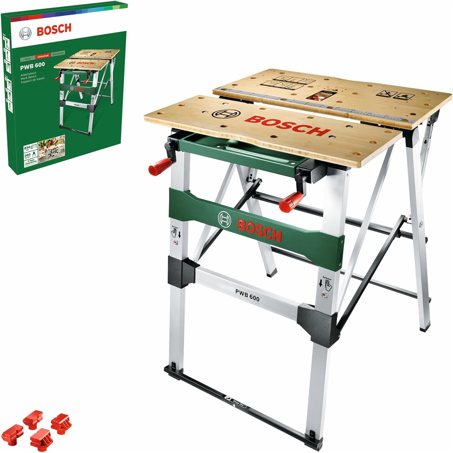 Bosch werktafel PWB 600 (4 x spanhaken, draagcapaciteit max. 200 kg, doos).