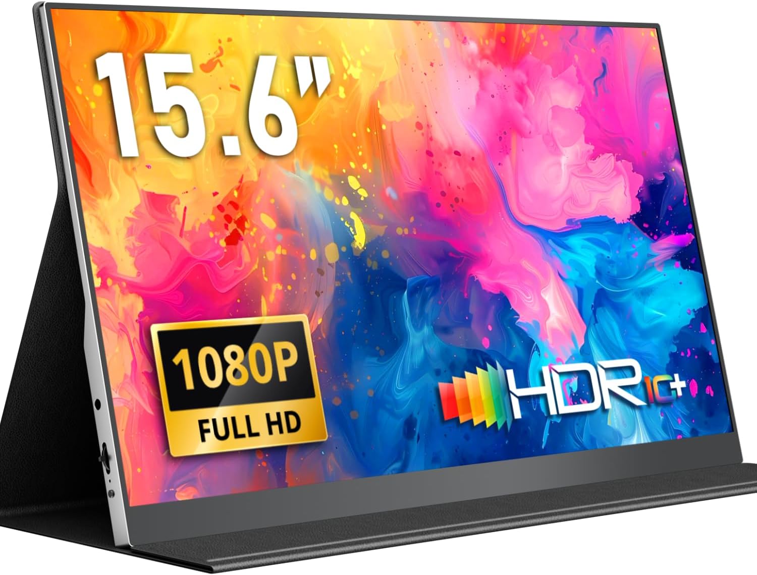 Yodoit Draagbare Monitor 15.6" 1920×1080 FHD Monitor Scherm IPS Display met USB Type C/Mini HDMI Poort en Ingebouwde Luidsprekers, Smart Cover, Compatibel met PC, Laptop, MacBook, PS 3/4/5, Xbox