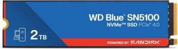 WD Blue SN5100 NVMe SSD 2 TB (Leessnelheden tot 7100 MB/s, M.2 2280, PCIe Gen 4.0, nCache 4.0, Sandisk 3D CBA NAND-technologie, Aconis True Image) POWERED BY SANDISK