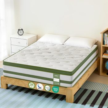 Hybride Matras 160x200 cm - 30.5 cm Dik - H4 Medium Stevig - 7-Zones Pocketvering & Traagschuim - Ergonomische Ondersteuning - Bewegingsisolatie - OEKO-TEX & CertiPUR-US