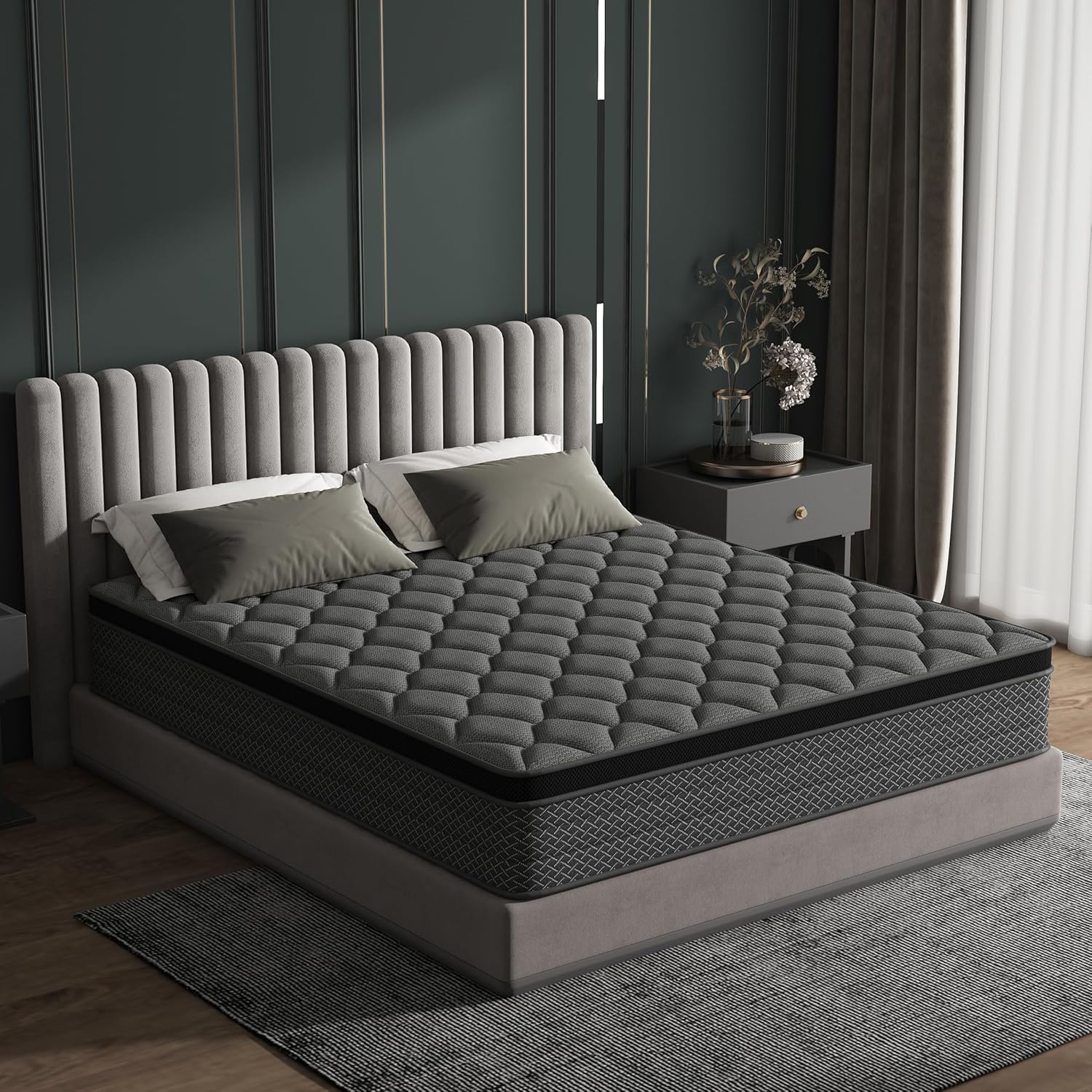Luxueuze Boxfjêdermatras,140 × 200 × 20 cm, gemiddelde hardheid H3