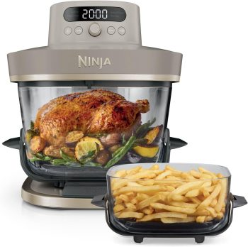 Ninja CRISPi PRO XL Glazen Airfryer, Steengoud AS090EUSD