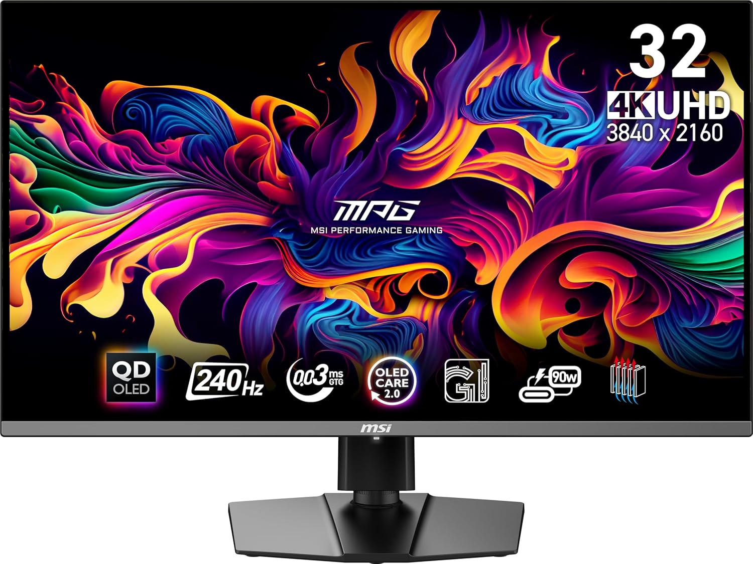 MSI MPG 321URX QD-OLED écran plat de PC 80 cm (31.5") 3840 x 2160 pixels 4K Ultra HD QDOLED Noir