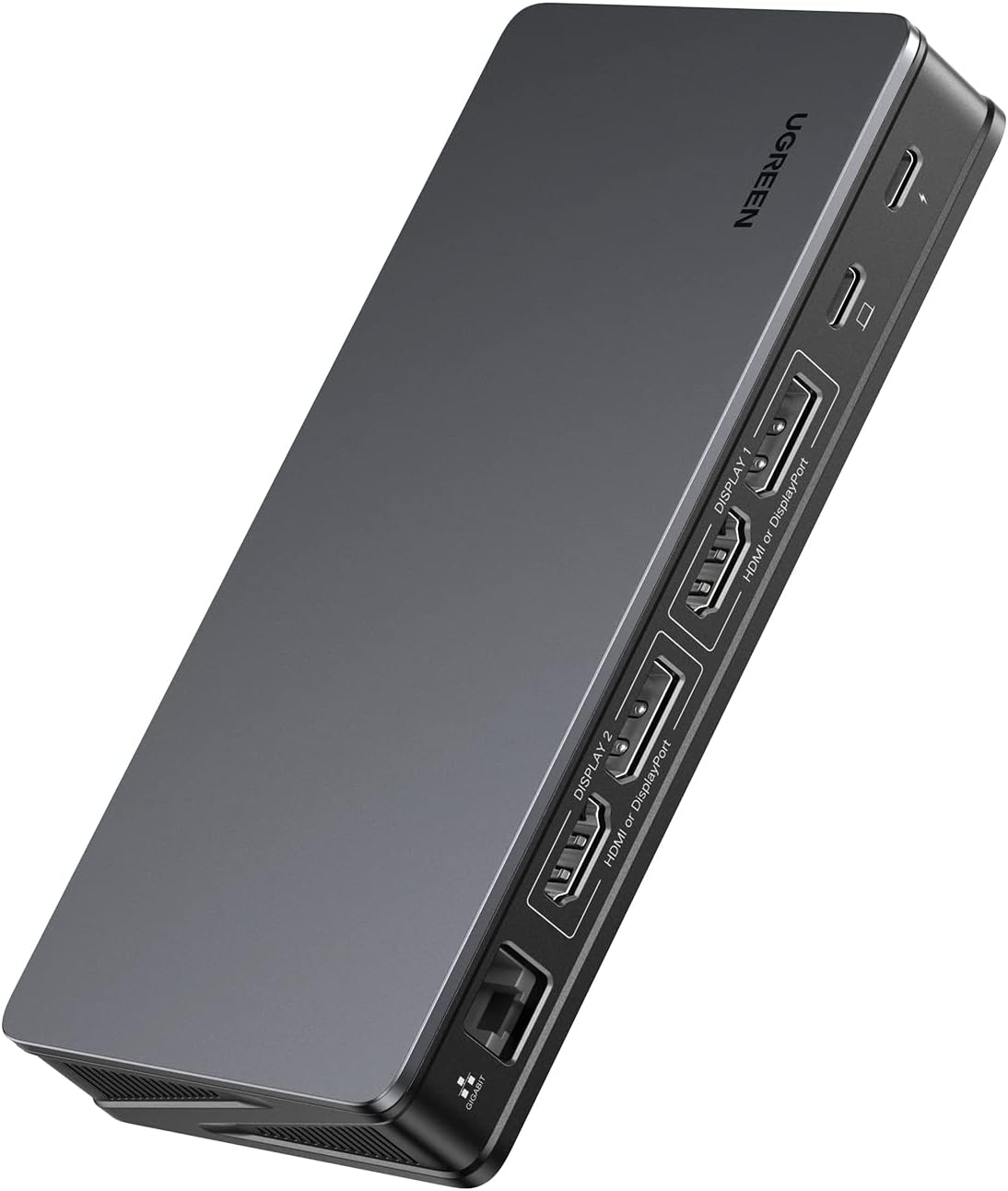 UGREEN Revodok USB C Docking Station met 2HDMI 2DP 9 in 1 USB C Dock voor Windows en MacOS, Dock met 4K@60Hz 10Gbps USB C en 2 USB A 3.2 Gen2 Poorten, Ethernet en 100W PD voor MacBook en Windows PC