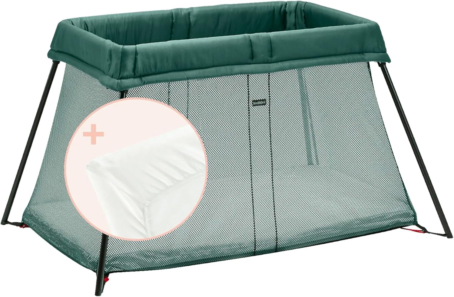 BabyBjörn Reisbed Light met hoeslaken voor reisbed Light, donkergroen