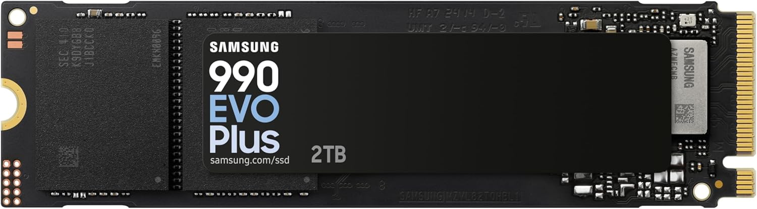Samsung 990 EVO Plus 2TB tot 7,250 MB/s PCIe 4.0 x4/ 5.0 x2 NVMe M.2(2280) Internal Solid State Drive (SSD) (MZ-V9S2T0BW)