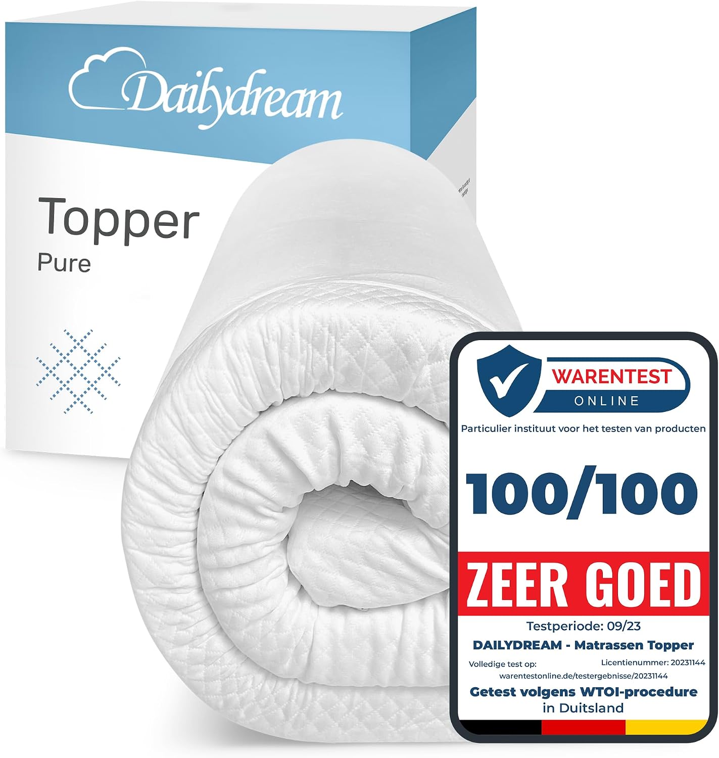Dailydream visco-elastische matrastopper 'Model M' met Memory Foam-effect, 180x200x5cm, Edition Standaard