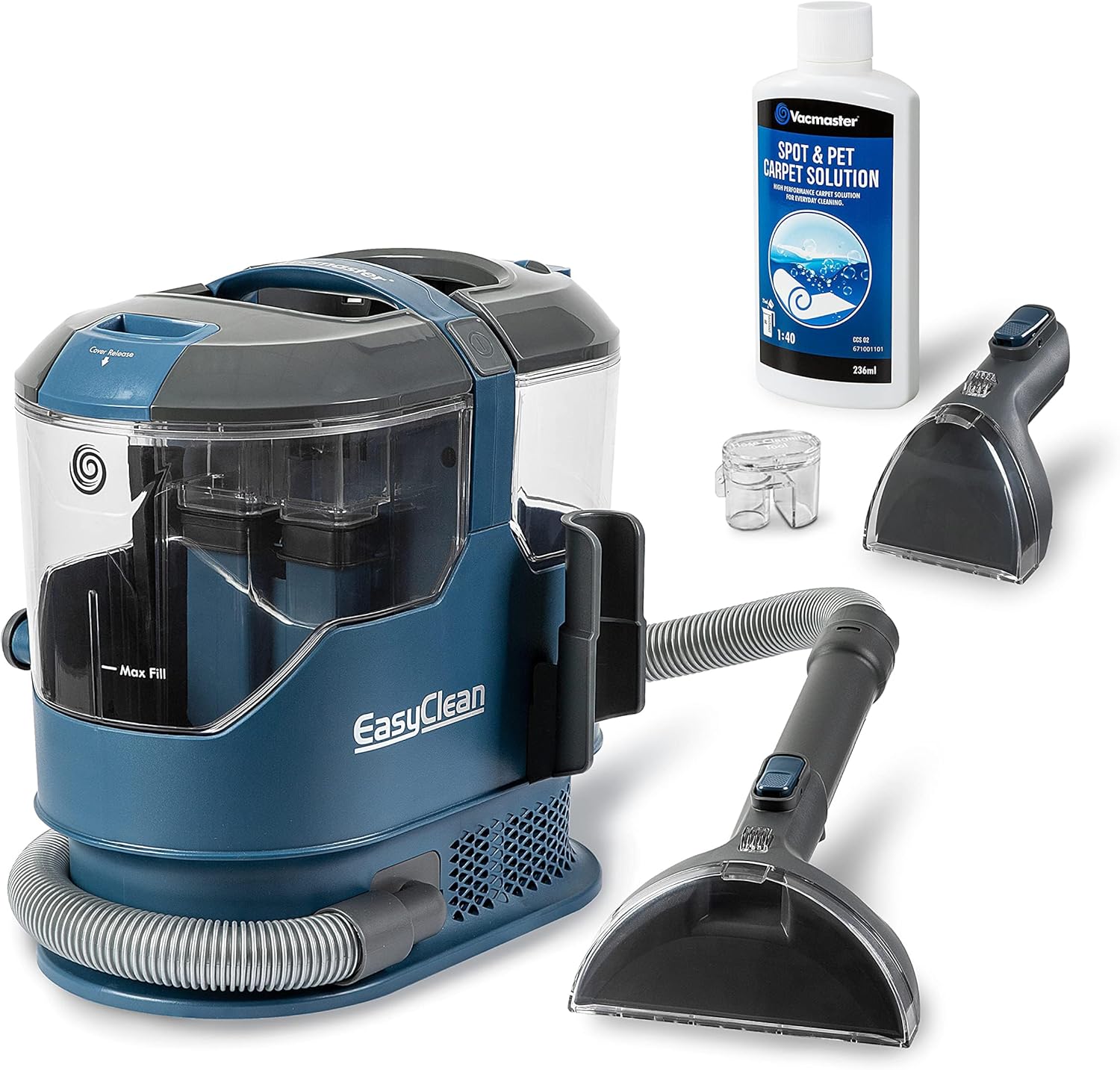 Vacmaster SCA0801 03 SCA0801 Waschsauger Teppichreiniger Fleckenreiniger für Teppiche Vorleger Polster Treppen und Autos Nass-Trocken-Sauger Starke Saugkraft Wasser Waschen Dekontamination 800 W