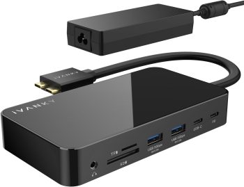iVANKY 12-in-2 FusionDock 1 MacBook Docking Station USB C met 150 W voeding, 4K @144Hz dockingstation 2 monitoren voor MacBook M5/M4/M3/M2/M1, 2 x HDMI 2.0, 96W PD, 6 x USB, 1 Gbps Ethernet, SD/TF