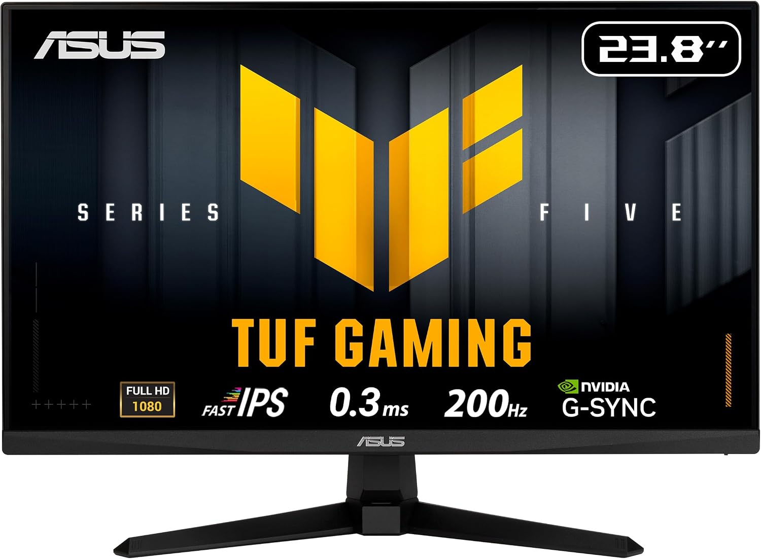 ASUS TUF Gaming VG249Q5A - 24 inch Full HD Fast-IPS gaming-monitor, 200 Hz, 0,3 ms, G-Sync® compatibel, AMD FreeSync™ Premium, ELMB Sync, 99% sRGB, DisplayPort 1.4, HDMI, luidspreker