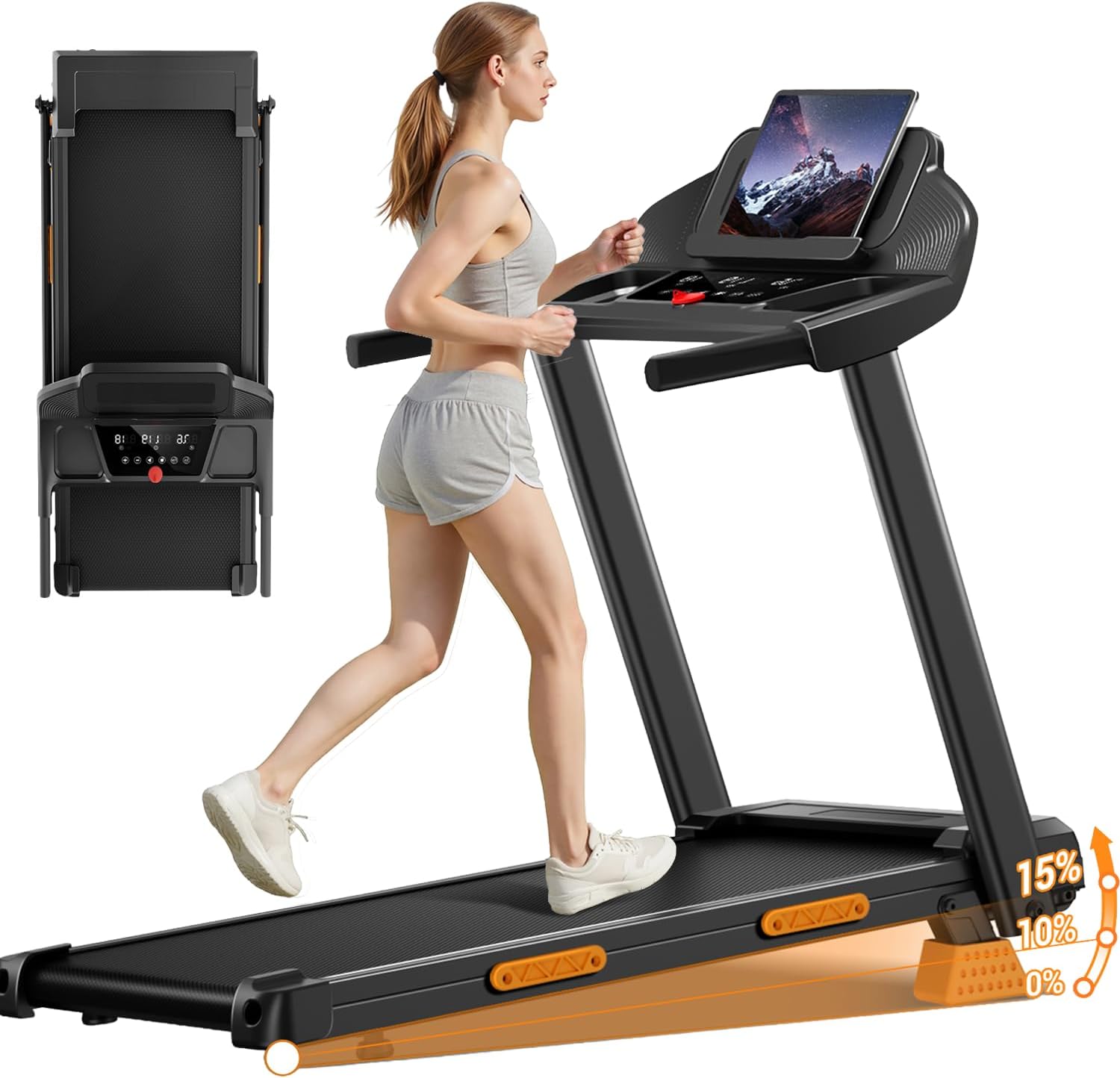 CURSOR Inklapbare Loopband voor Thuis 1-12 km/u Helling